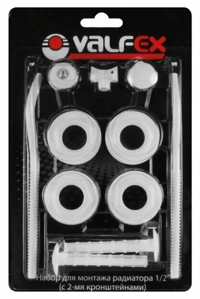 Комплект для подключения радиатора VALFEX, 1"x1/2", с 2-кронштейнами