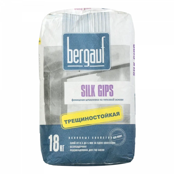 Шпаклевка финишная на гипсовой основе BERGAUF SILK GIPS 18кг